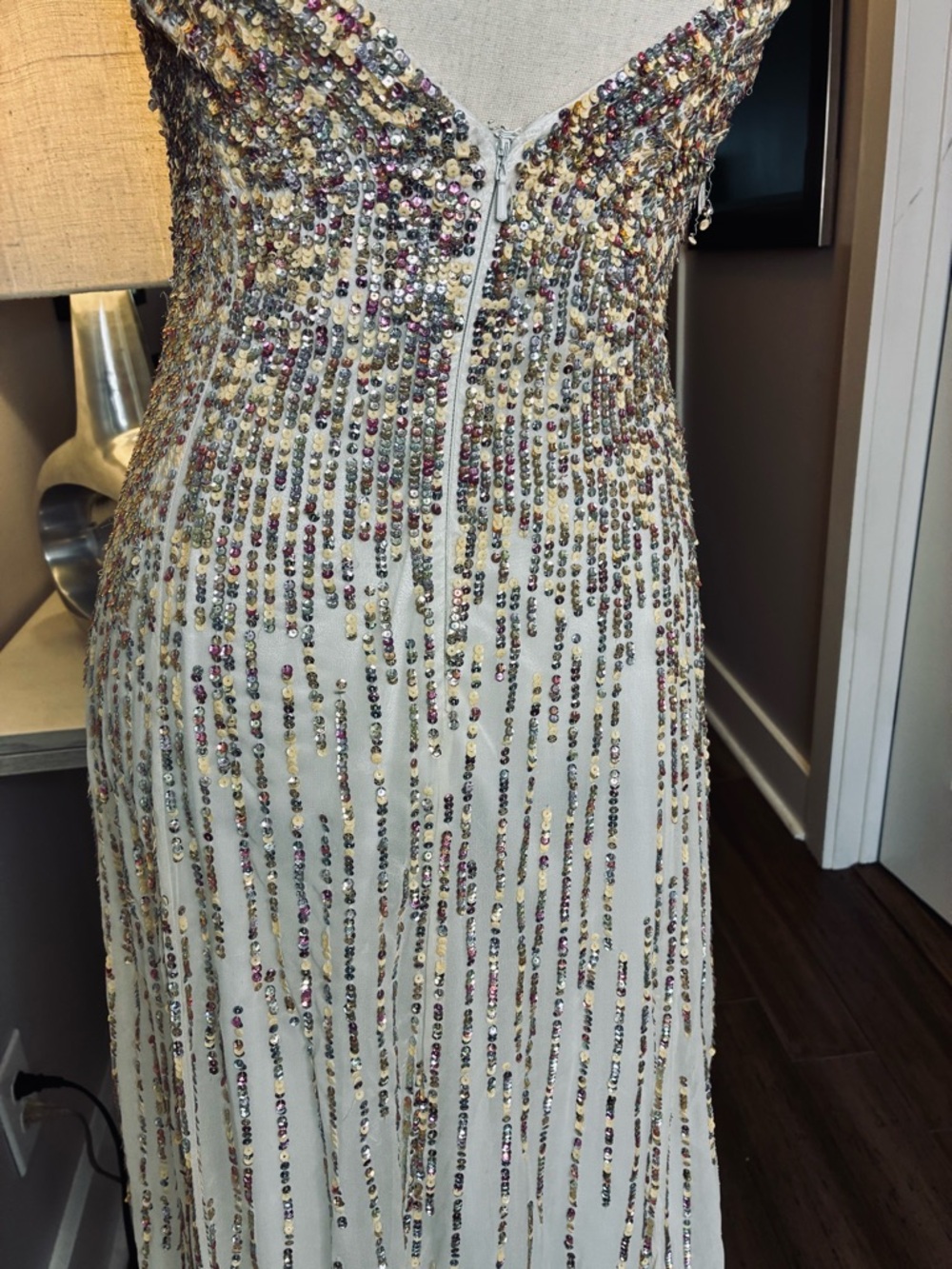 Terani Couture Ivory Beaded Strapless Gown - Picture 4 of 12